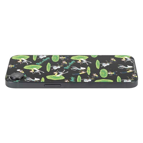 Adult Swim Rick and Morty Portal Pattern iPhone 16e Skin